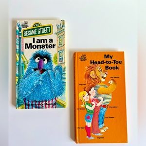 2 Vintage Golden Sturdy Board Childrens Books, Hardcover Early Reading